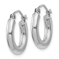 Sterling Silver Rhodium-plated 3mm Round Hoop Earrings