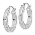 Sterling Silver Rhodium-plated 3x20mm Square Tube Hoop Earrings