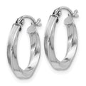 Sterling Silver Rhodium-plated Twisted 2.5x15mmHoop Earrings