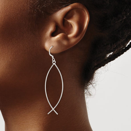 Sterling Silver Ichthus (fish) Earrings