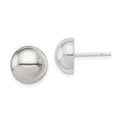 Sterling Silver Polished 10mm Button Earrings