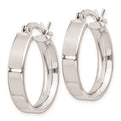 Sterling Silver Rhodium Plated 4.25x20 Hoop Earrings