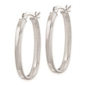 Sterling Silver Rhodium Plated Oval Hoop Earrings