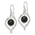 Sterling Silver Twist Dangle Onyx Earrings