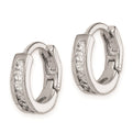 Sterling Silver Rhodium-plated CZ Hinged Earrings