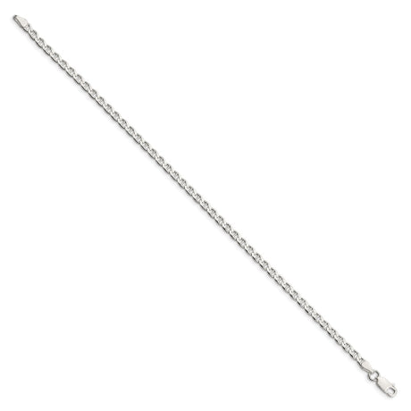 Sterling Silver 3.15mm Flat Cuban Anchor Chain Anklet