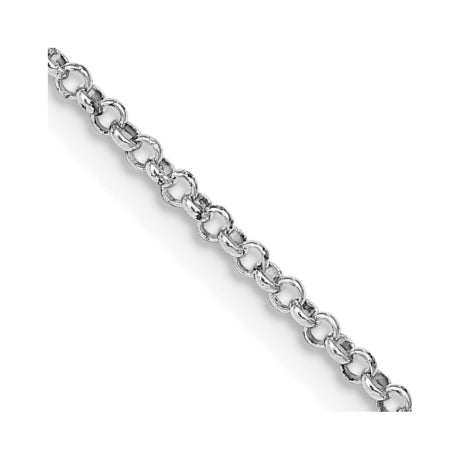 Sterling Silver Rhodium-plated 1.5mm Rolo Chain