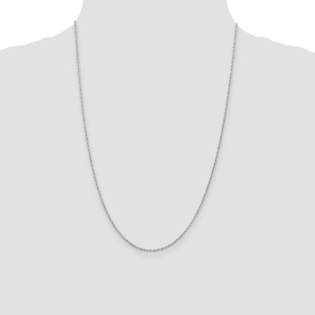 Sterling Silver Rhodium-plated 1.6mm Loose Rope Chain