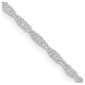 Sterling Silver Rhodium-plated 2mm Loose Rope Chain