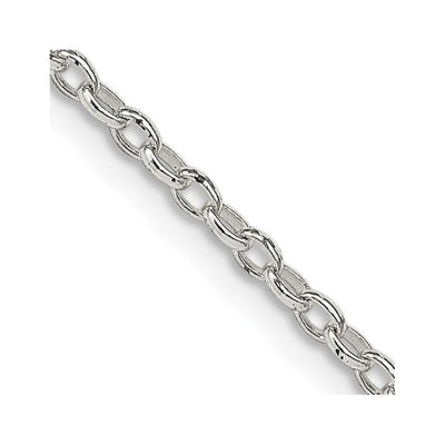 Sterling Silver 1.6mm Oval Fancy Rolo Chain