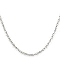 Sterling Silver 2.5mm Oval Fancy Rolo Chain