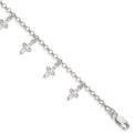 Sterling Silver Cross Charm Child's 5in Plus 1in ext. Bracelet