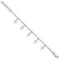 Sterling Silver Cross Charm Child's 5in Plus 1in ext. Bracelet