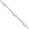 Sterling Silver Heart Childs 5 Inch Plus 1 Inch Ext. Bracelet