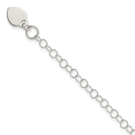 Sterling Silver Heart Charm Childs Bracelet