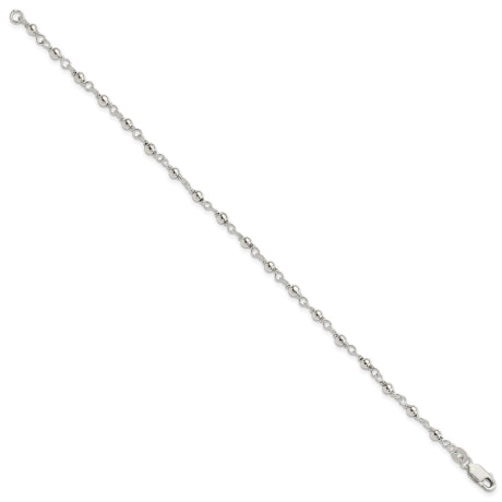 Sterling Silver Bead and Link Bracelet