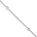 Sterling Silver 9in Plus1.5 in ext Polished Anklet