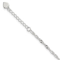 Sterling Silver D/C Polished 9in Including a 1in Ext. Anklet