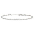 Sterling Silver D/C Polished 9in Including a 1in Ext. Anklet