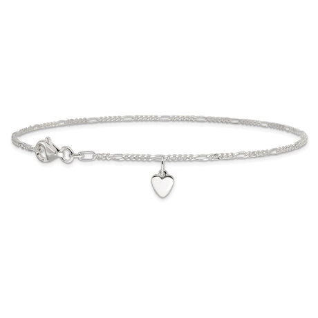 Sterling Silver Heart Dangle Anklet