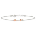 Sterling Silver Rose-tone Polished Arrow 9in Plus 1in Ext Anklet