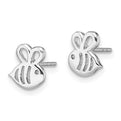 Madi K Sterling Silver RH Plated Bumble Bee Post Earrings