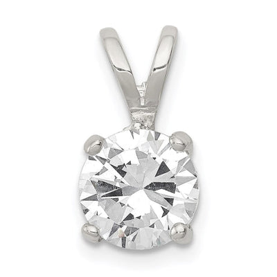 Sterling Silver Round CZ Pendant