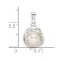 Sterling Silver Polished Freshwater Cultured Pearl Pendant