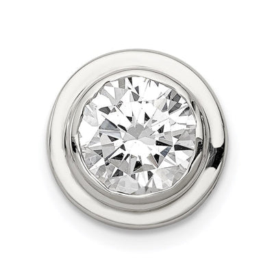 Sterling Silver 8mm CZ Round Slide