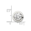 Sterling Silver 8mm CZ Round Slide