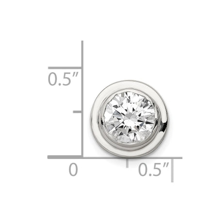 Sterling Silver 8mm CZ Round Slide