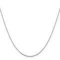 Sterling Silver Rhodium-plated .6mm Mirror Box Chain w/2in ext.