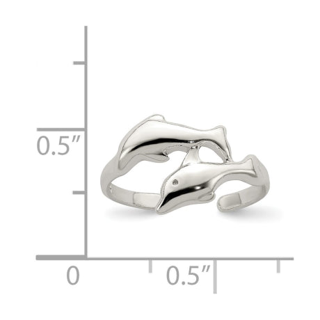 Sterling Silver Dolphin Toe Ring