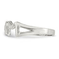 Sterling Silver & CZ Polished Mom Ring