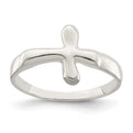 Sterling Silver Horizontal Tiny Freeform Cross Ring