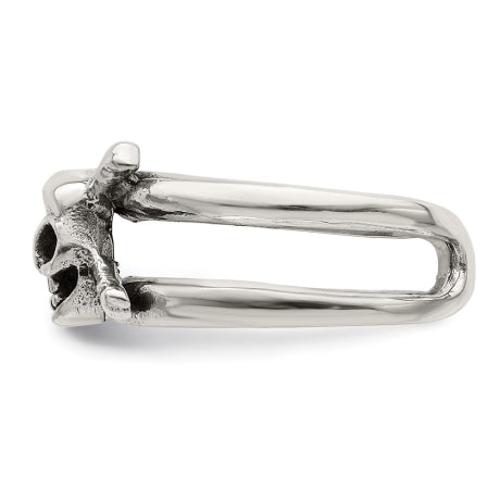 Sterling Silver Antiqued Skull Toe Ring