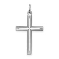 Sterling Silver Rhodium-plated Laser Designed Cross Pendant