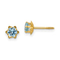 14k Madi K 4mm Synthetic (Mar) Screwback Earrings