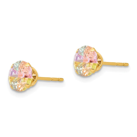 14k Madi K Multi-color CZ 6mm Post Earrings