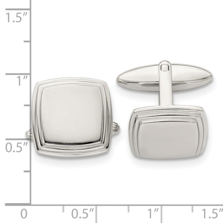 Chisel Stainless Steel Polished Square Cufflinks