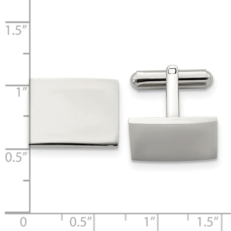 Stainless Steel Polished Rectangle Cufflinks