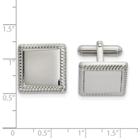 Chisel Stainless Steel Polished Square Cufflinks