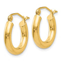 14k Polished 3mm Lightweight Tube Hoop Earrings