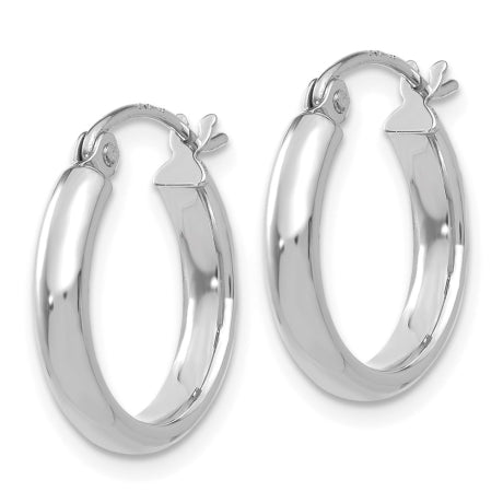 14k White Gold Polished Hoop Earring