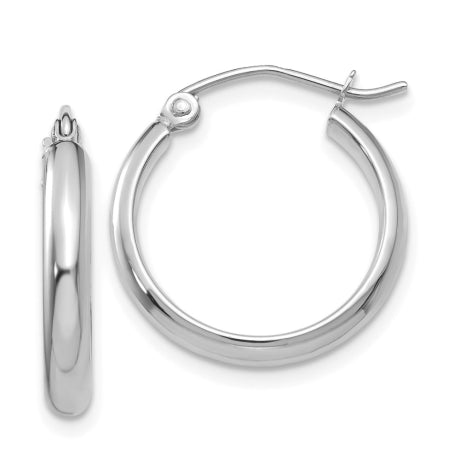 14k White Gold Polished Hoop Earring