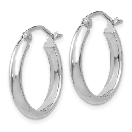 14k White Gold Polished Hoop Earring