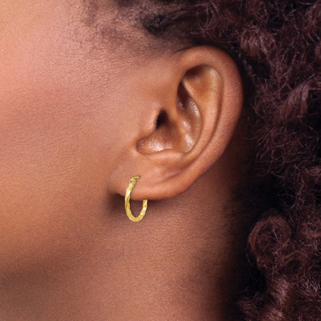 14k Twist Polished Hoop Earring