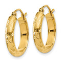 14k Diamond-cut Polished Hoop Earring