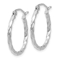 14k WG Twist Polished Hoop Earring