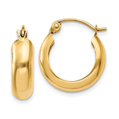 14k Polished 4.75mm Round Hoop Earrings